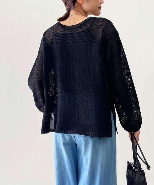 PICCIN（ピッチン）の「前後2wayメッシュニット（ニット/セーター・レディース・グリーン/アイボリー/ブラック・M）」の16枚目の写真