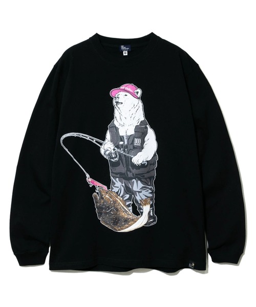 go slow caravan(ゴースローキャラバン)の「DUOxgsc ヒラメクマ ロングスリーブTEE(Tシャツ/カットソー・メンズ・ホワイト/ブラック・MEDIUM/LARGE/X-LARGE)」の3枚目の写真