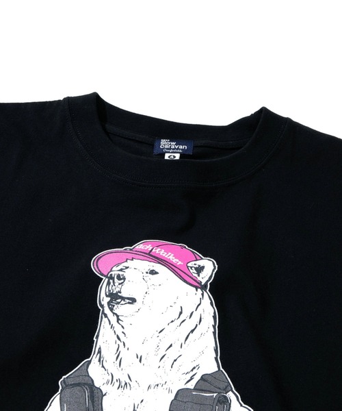 go slow caravan(ゴースローキャラバン)の「DUOxgsc ヒラメクマ ロングスリーブTEE(Tシャツ/カットソー・メンズ・ホワイト/ブラック・MEDIUM/LARGE/X-LARGE)」の4枚目の写真