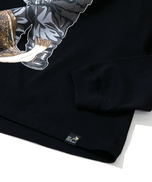 go slow caravan(ゴースローキャラバン)の「DUOxgsc ヒラメクマ ロングスリーブTEE(Tシャツ/カットソー・メンズ・ホワイト/ブラック・MEDIUM/LARGE/X-LARGE)」の7枚目の写真