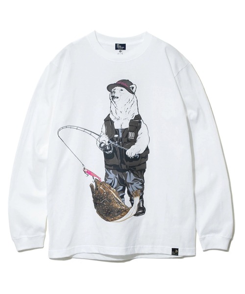 go slow caravan(ゴースローキャラバン)の「DUOxgsc ヒラメクマ ロングスリーブTEE(Tシャツ/カットソー・メンズ・ホワイト/ブラック・MEDIUM/LARGE/X-LARGE)」の11枚目の写真