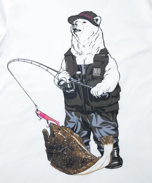 go slow caravan(ゴースローキャラバン)の「DUOxgsc ヒラメクマ ロングスリーブTEE(Tシャツ/カットソー・メンズ・ホワイト/ブラック・MEDIUM/LARGE/X-LARGE)」の12枚目の写真