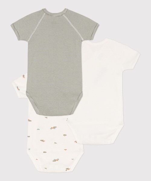 PETIT BATEAU（プチバトー）の「半袖合わせボディ３枚組（肌着・キッズ・その他/オレンジ・3MONTH/6MONTH/NewBorn/12MONTH）」の7枚目の写真