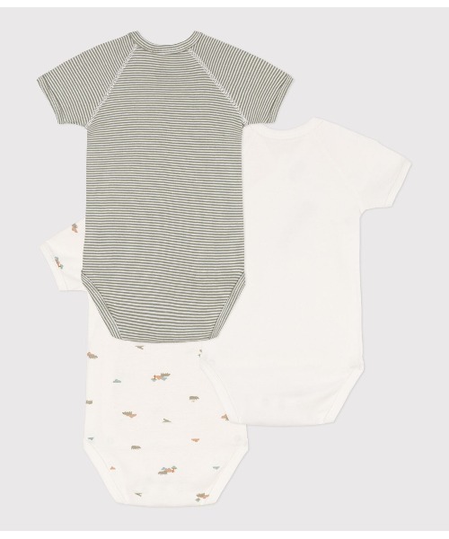 PETIT BATEAU（プチバトー）の「半袖合わせボディ３枚組（肌着・キッズ・その他/オレンジ・3MONTH/6MONTH/NewBorn/12MONTH）」の4枚目の写真