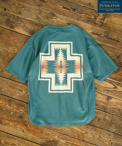 PENDLETON（ペンドルトン）の「【PENDLETON(ペンドルトン)】別注バックプリントTシャツ（Tシャツ/カットソー・メンズ・オフホワイト/ブルー/ライトグレー/ブラック/アイボリー/ブルー系その他/チャコールグレー/マスタード/パープル/イエロー/レッド/ダークブルー・MEDIUM/LARGE）」の8枚目の写真