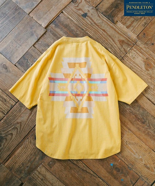 PENDLETON（ペンドルトン）の「【PENDLETON(ペンドルトン)】別注バックプリントTシャツ（Tシャツ/カットソー・メンズ・オフホワイト/ブルー/ライトグレー/ブラック/アイボリー/ブルー系その他/チャコールグレー/マスタード/パープル/イエロー/レッド/ダークブルー・MEDIUM/LARGE）」の10枚目の写真