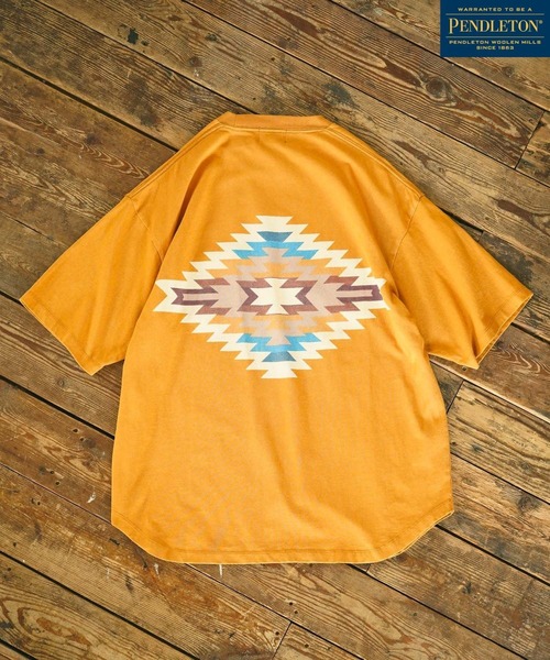 PENDLETON（ペンドルトン）の「【PENDLETON(ペンドルトン)】別注バックプリントTシャツ（Tシャツ/カットソー・メンズ・オフホワイト/ブルー/ライトグレー/ブラック/アイボリー/ブルー系その他/チャコールグレー/マスタード/パープル/イエロー/レッド/ダークブルー・MEDIUM/LARGE）」の11枚目の写真