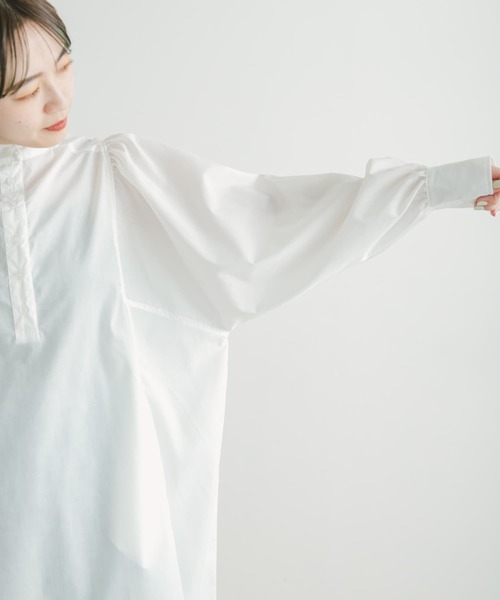 ITEMS URBANRESEARCH（アイテムズ アーバンリサーチ）の「ミリタリーベスト×シャツワンピースセット(セットアイテム)（シャツワンピース・レディース・ネイビー/ホワイト・FREE）」の10枚目の写真