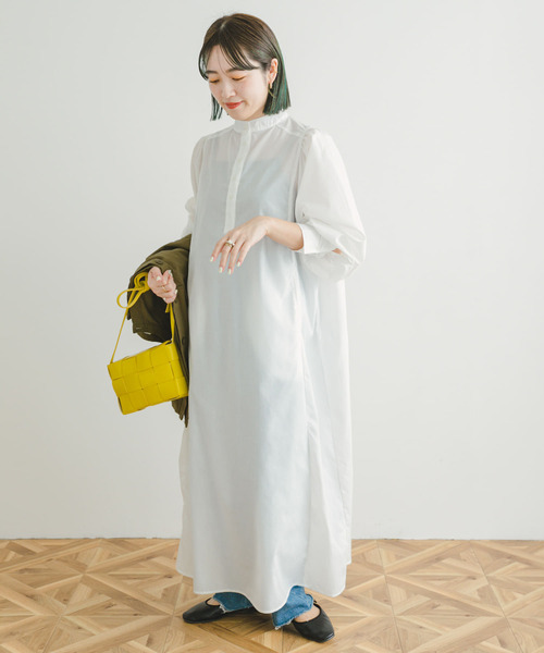 ITEMS URBANRESEARCH（アイテムズ アーバンリサーチ）の「ミリタリーベスト×シャツワンピースセット(セットアイテム)（シャツワンピース・レディース・ネイビー/ホワイト・FREE）」の15枚目の写真