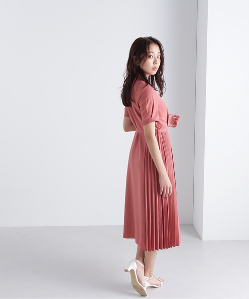 楽天市場】【SALE／30%OFF】リブニットドッキング半袖ワンピース
