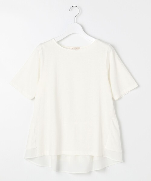 Feroux(フェルゥ)の「【UVケア】バックペプラムチュニック Tシャツ(Tシャツ/カットソー・レディース・ブラック系/ホワイト系1/スカイブルー系/アイボリー系/ホワイト系/ピンク系/黄緑系/オレンジ系・F)」の2枚目の写真