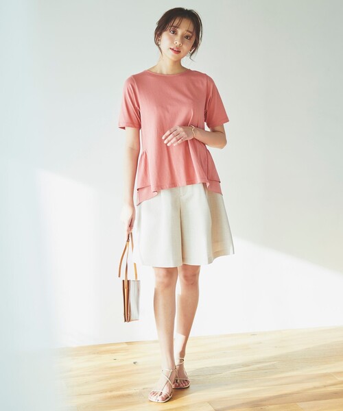 Feroux(フェルゥ)の「【UVケア】バックペプラムチュニック Tシャツ(Tシャツ/カットソー・レディース・ブラック系/ホワイト系1/スカイブルー系/アイボリー系/ホワイト系/ピンク系/黄緑系/オレンジ系・F)」の19枚目の写真