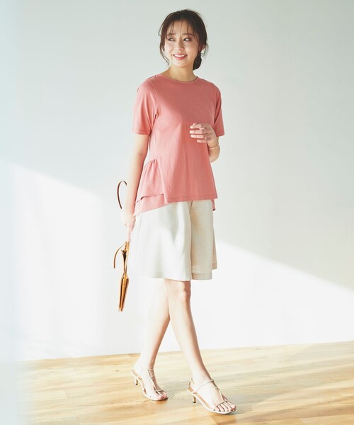Feroux(フェルゥ)の「【UVケア】バックペプラムチュニック Tシャツ(Tシャツ/カットソー・レディース・ブラック系/ホワイト系1/スカイブルー系/アイボリー系/ホワイト系/ピンク系/黄緑系/オレンジ系・F)」の20枚目の写真