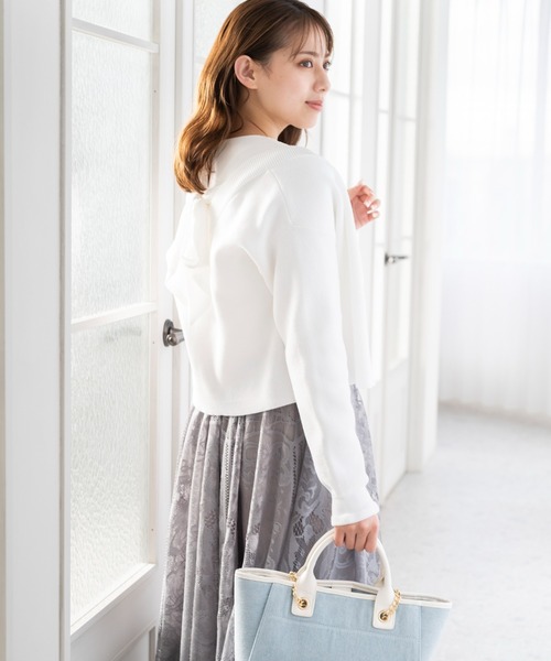 セール】バックリボン畦カーディガン（カーディガン/ボレロ）｜MISCH