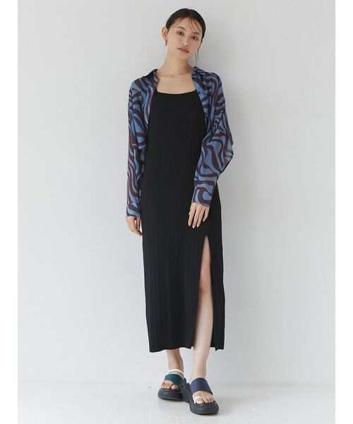 MURUA(ムルーア)の「スクエアネックナローワンピース(ワンピース・レディース・ブラック/ネイビー/ブラウン・FREE)」の5枚目の写真