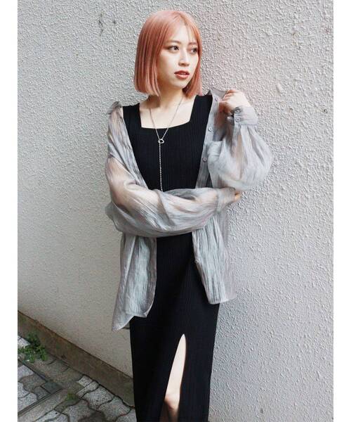 MURUA(ムルーア)の「スクエアネックナローワンピース(ワンピース・レディース・ブラック/ネイビー/ブラウン・FREE)」の6枚目の写真