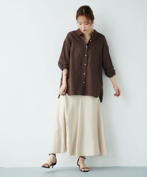 le.coeur blanc(ルクールブラン)の「コットン麻オーバーシャツ(シャツ/ブラウス・レディース・イエロー/ダークグレー/サンドベージュ/ホワイト系その他/ブルー系その他3/ダークブラウン/オフホワイト/ピンク系その他・38)」の15枚目の写真