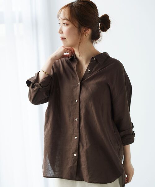 le.coeur blanc(ルクールブラン)の「コットン麻オーバーシャツ(シャツ/ブラウス・レディース・イエロー/ダークグレー/サンドベージュ/ホワイト系その他/ブルー系その他3/ダークブラウン/オフホワイト/ピンク系その他・38)」の16枚目の写真