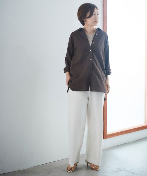 le.coeur blanc(ルクールブラン)の「コットン麻オーバーシャツ(シャツ/ブラウス・レディース・イエロー/ダークグレー/サンドベージュ/ホワイト系その他/ブルー系その他3/ダークブラウン/オフホワイト/ピンク系その他・38)」の19枚目の写真