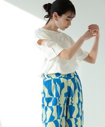 Ray BEAMS | Ray BEAMS / カットアウト スリーブ Tシャツ(Tシャツ/カットソー)