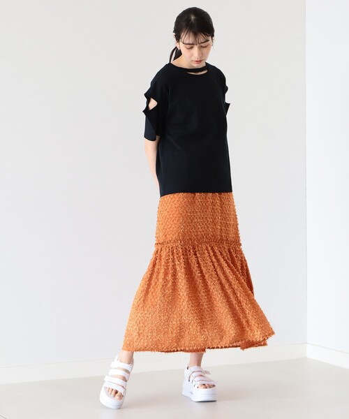 Ray BEAMS(レイビームス)の「Ray BEAMS / カットアウト スリーブ Tシャツ(Tシャツ/カットソー・レディース・ホワイト/ブラック/ライム・ONE SIZE)」の20枚目の写真