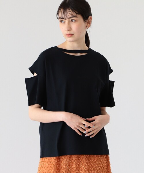 Ray BEAMS(レイビームス)の「Ray BEAMS / カットアウト スリーブ Tシャツ(Tシャツ/カットソー・レディース・ホワイト/ブラック/ライム・ONE SIZE)」の21枚目の写真