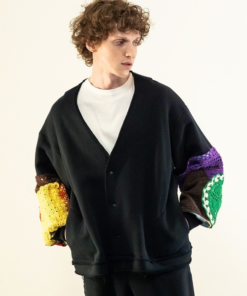 masterkey（マスターキー）の「masterkey マスターキー / CROCHET-CARDIGAN クロシェカーディガン / MK24A-C-20（カーディガン/ボレロ・メンズ・ブラウン/グレー/ブラック・1/2）」の2枚目の写真