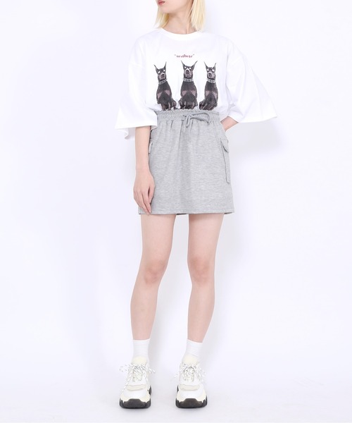 Figments(フィグメンツ)の「dobermanオーバーTシャツ(Tシャツ/カットソー・レディース・ブラック/ホワイト・FREE)」の9枚目の写真