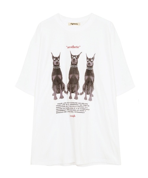 Figments(フィグメンツ)の「dobermanオーバーTシャツ(Tシャツ/カットソー・レディース・ブラック/ホワイト・FREE)」の4枚目の写真
