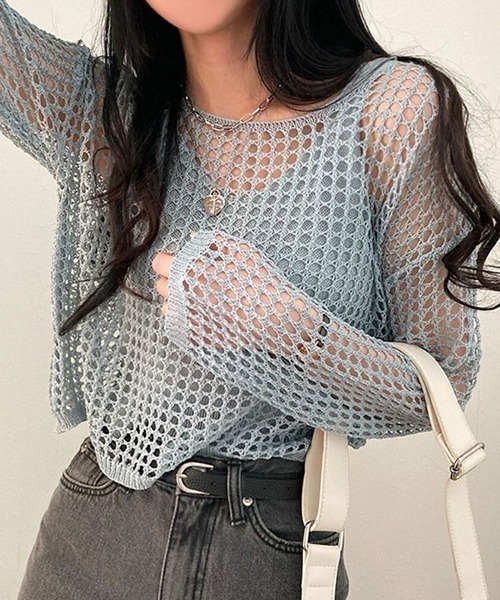 ROOPTOKYO(ループトウキョウ)の「cropped mesh tops/クロップド丈メッシュトップス タンクトップセット(Tシャツ/カットソー・レディース・ブラック/ライトベージュ/アイボリー/ライトグレー/ライトピンク・FREE)」の16枚目の写真