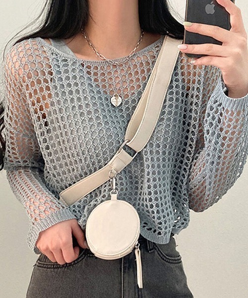 ROOPTOKYO(ループトウキョウ)の「cropped mesh tops/クロップド丈メッシュトップス タンクトップセット(Tシャツ/カットソー・レディース・ブラック/ライトベージュ/アイボリー/ライトグレー/ライトピンク・FREE)」の8枚目の写真