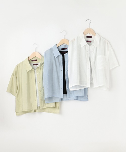 LOVETOXIC(ラブトキシック)の「半袖シアーシャツインナーSET(シャツ/ブラウス・キッズ・オフホワイト/サックスブルー/ライトグリーン・L/M/S)」の17枚目の写真