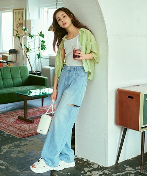 LOVETOXIC(ラブトキシック)の「半袖シアーシャツインナーSET(シャツ/ブラウス・キッズ・オフホワイト/サックスブルー/ライトグリーン・L/M/S)」の18枚目の写真