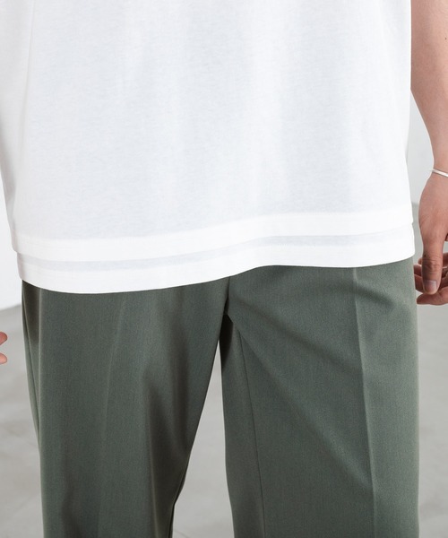 SELLE GLANT(セレグランテ)の「LAYERED LIKE OVER T-SHIRT/レイヤードライクオーバーTシャツ(Tシャツ/カットソー・メンズ・オフホワイト/チャコールグレー・MEDIUM/LARGE)」の18枚目の写真