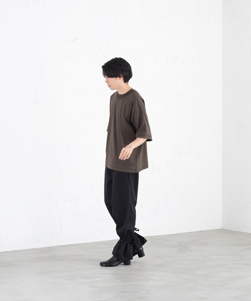SELLE GLANT(セレグランテ)の「LAYERED LIKE OVER T-SHIRT/レイヤードライクオーバーTシャツ(Tシャツ/カットソー・メンズ・オフホワイト/チャコールグレー・MEDIUM/LARGE)」の12枚目の写真