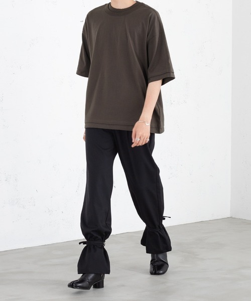 SELLE GLANT(セレグランテ)の「LAYERED LIKE OVER T-SHIRT/レイヤードライクオーバーTシャツ(Tシャツ/カットソー・メンズ・オフホワイト/チャコールグレー・MEDIUM/LARGE)」の14枚目の写真