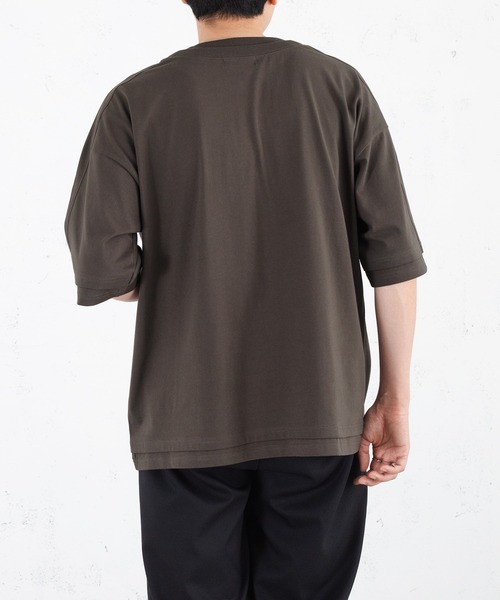 SELLE GLANT(セレグランテ)の「LAYERED LIKE OVER T-SHIRT/レイヤードライクオーバーTシャツ(Tシャツ/カットソー・メンズ・オフホワイト/チャコールグレー・MEDIUM/LARGE)」の10枚目の写真
