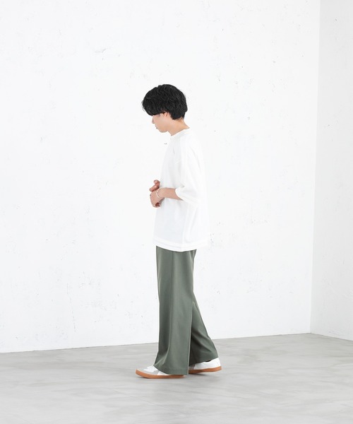 SELLE GLANT(セレグランテ)の「LAYERED LIKE OVER T-SHIRT/レイヤードライクオーバーTシャツ(Tシャツ/カットソー・メンズ・オフホワイト/チャコールグレー・MEDIUM/LARGE)」の7枚目の写真