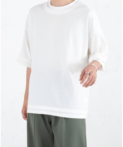Tシャツ・カットソー No.0717 BL layered over T セール】LAYERED LIKE OVER T-SHIRT/レイヤードライクオーバーT