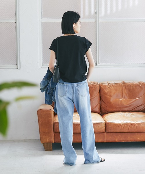 RIVE DROITE(リヴドロワ)の「MONN.:.(モン)/コンパクトTシャツ(Tシャツ/カットソー・レディース・ブラック/オフホワイト・FREE)」の12枚目の写真