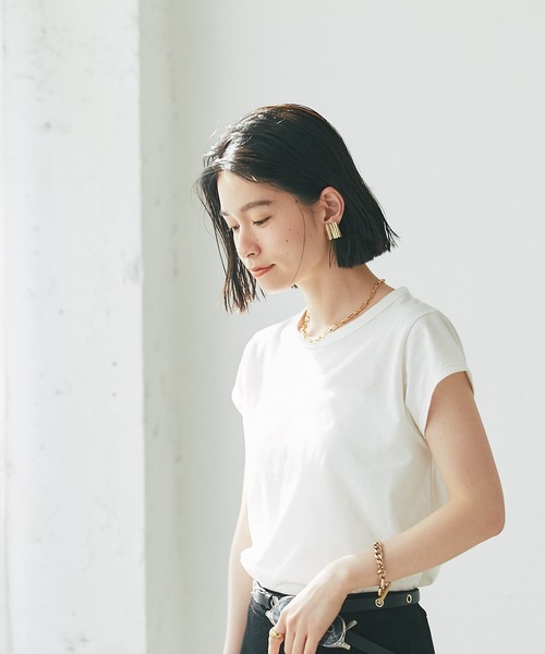 RIVE DROITE(リヴドロワ)の「MONN.:.(モン)/コンパクトTシャツ(Tシャツ/カットソー・レディース・ブラック/オフホワイト・FREE)」の22枚目の写真