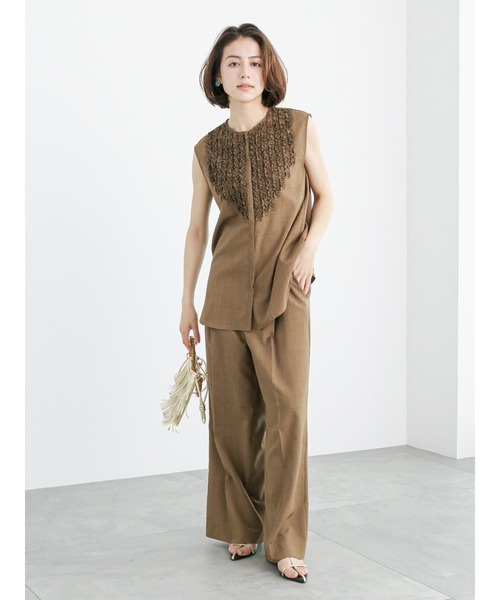 Te chichi(テチチ)の「リネンライクフリルブラウス(セットアップ可)(シャツ/ブラウス・レディース・ブラック/ブラウン/パープル・F)」の13枚目の写真