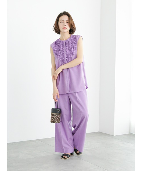 Te chichi(テチチ)の「リネンライクフリルブラウス(セットアップ可)(シャツ/ブラウス・レディース・ブラック/ブラウン/パープル・F)」の20枚目の写真