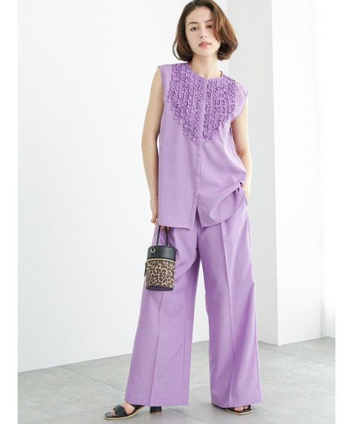 Te chichi(テチチ)の「リネンライクフリルブラウス(セットアップ可)(シャツ/ブラウス・レディース・ブラック/ブラウン/パープル・F)」の22枚目の写真