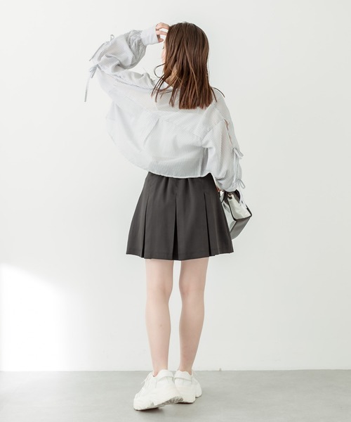 OLIVE des OLIVE（オリーブデオリーブ）の「ベルト付きプリーツミニスカート　1031010320（スカート・レディース・キャメル/ブラック/チャコールグレー・FREE）」の6枚目の写真