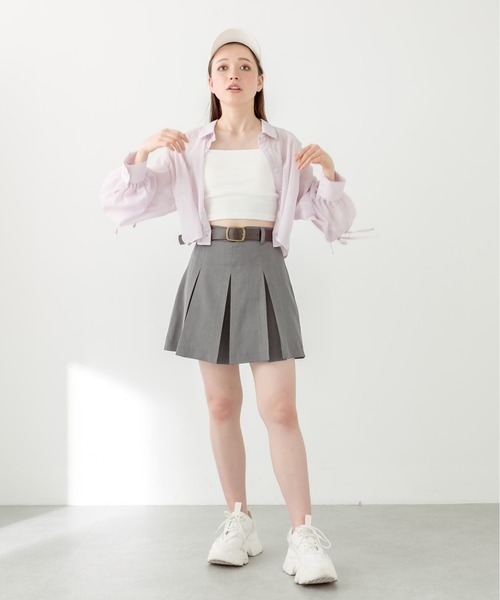 OLIVE des OLIVE（オリーブデオリーブ）の「ベルト付きプリーツミニスカート　1031010320（スカート・レディース・キャメル/ブラック/チャコールグレー・FREE）」の13枚目の写真