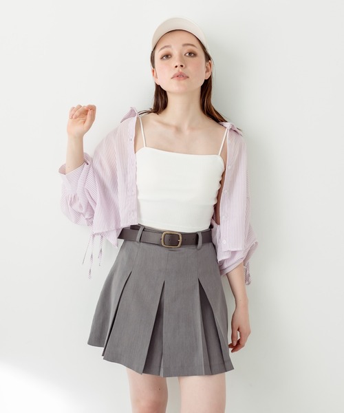 OLIVE des OLIVE（オリーブデオリーブ）の「ベルト付きプリーツミニスカート　1031010320（スカート・レディース・キャメル/ブラック/チャコールグレー・FREE）」の19枚目の写真