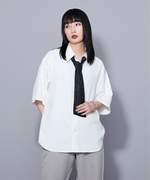 Ellno Loset（エルノロゼット）の「ジャガードボウタイシャツ（シャツ/ブラウス・メンズ・ブラック/ブルー系その他/オフホワイト・SMALL/LARGE/MEDIUM）」の5枚目の写真