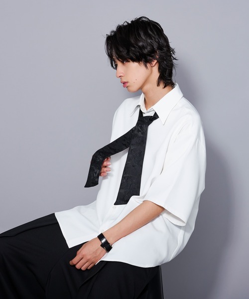 Ellno Loset（エルノロゼット）の「ジャガードボウタイシャツ（シャツ/ブラウス・メンズ・ブラック/ブルー系その他/オフホワイト・SMALL/LARGE/MEDIUM）」の8枚目の写真