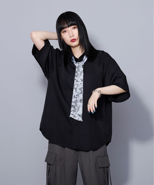 Ellno Loset（エルノロゼット）の「ジャガードボウタイシャツ（シャツ/ブラウス・メンズ・ブラック/ブルー系その他/オフホワイト・SMALL/LARGE/MEDIUM）」の12枚目の写真